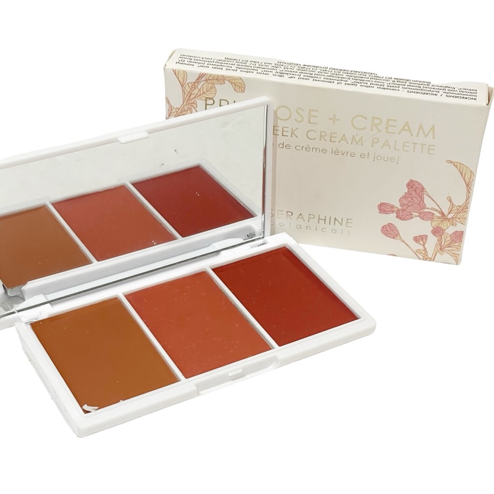SERAPHINE Botanicals Primrose + Cream Lip & Cheek Cream‎ Palette Trio 0.42oz NEW